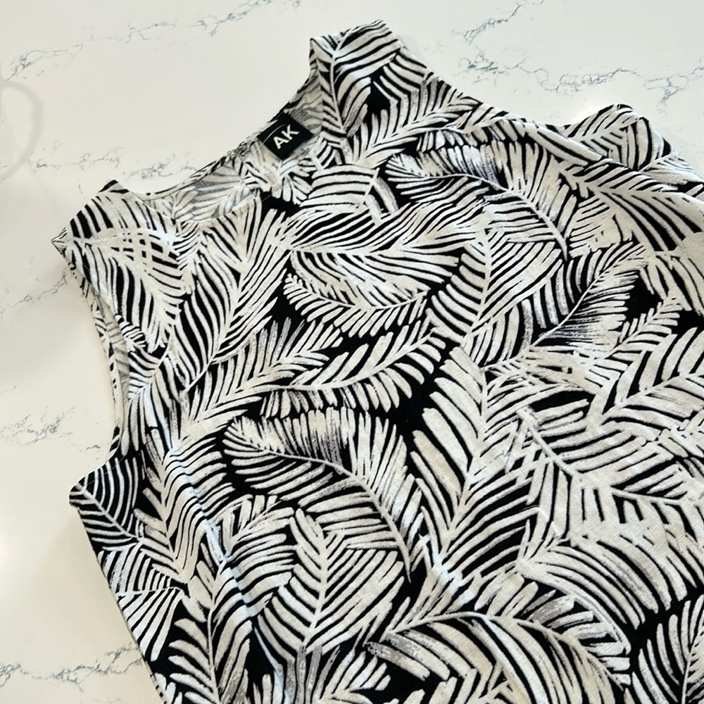 Anne Klein black and white print dress